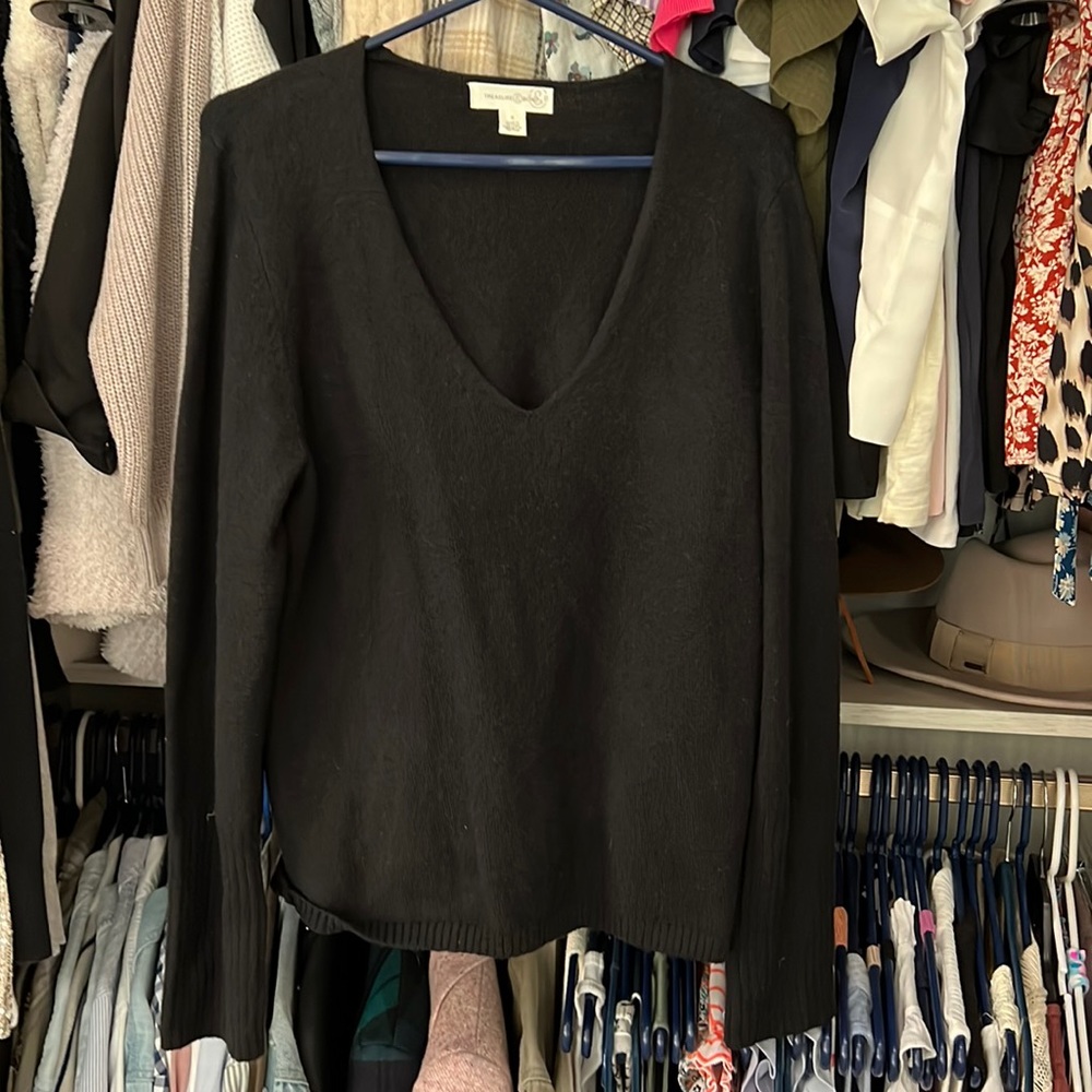 Treasure & Bond Black V Neck Sweater